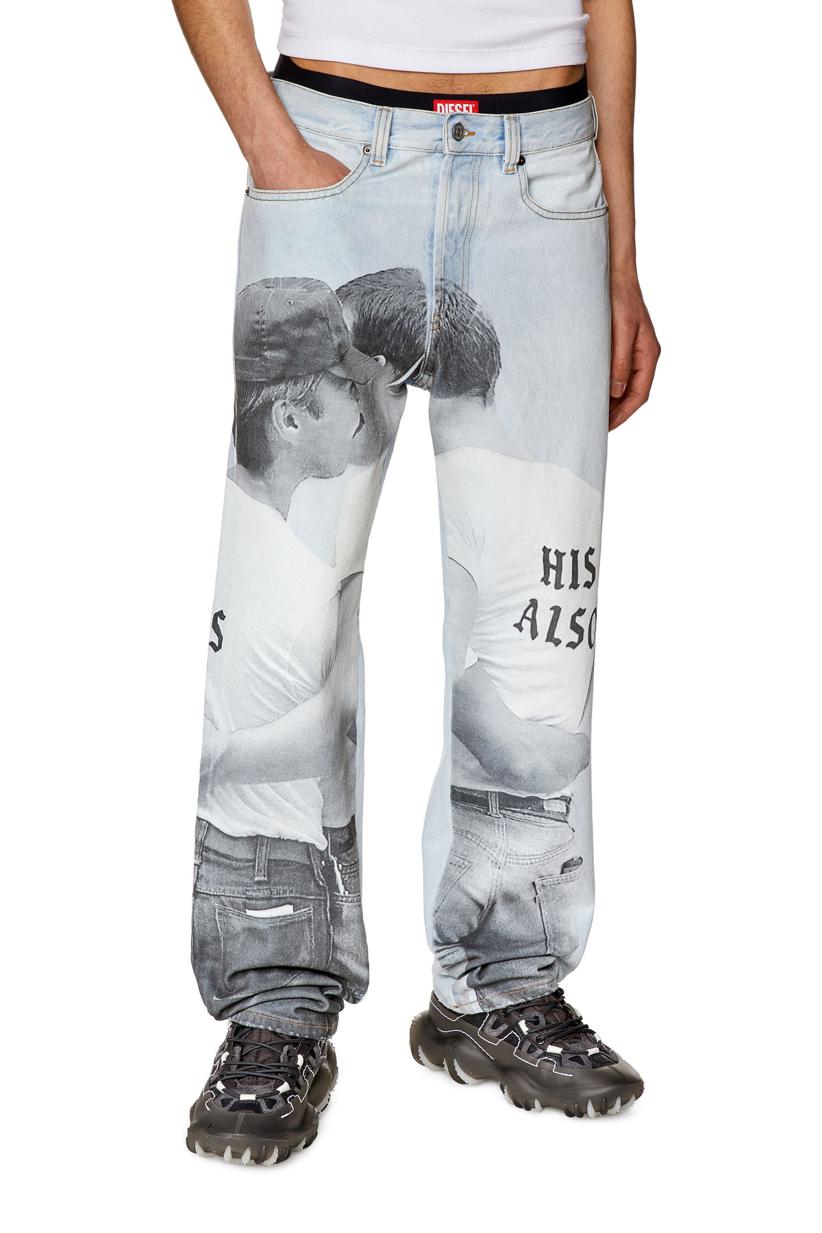 【SALE】Straight Jeans 2010 D-Macs 007q7 Men's Straight Jeans | Black/Dark grey | Diesel 2010 D-Macs