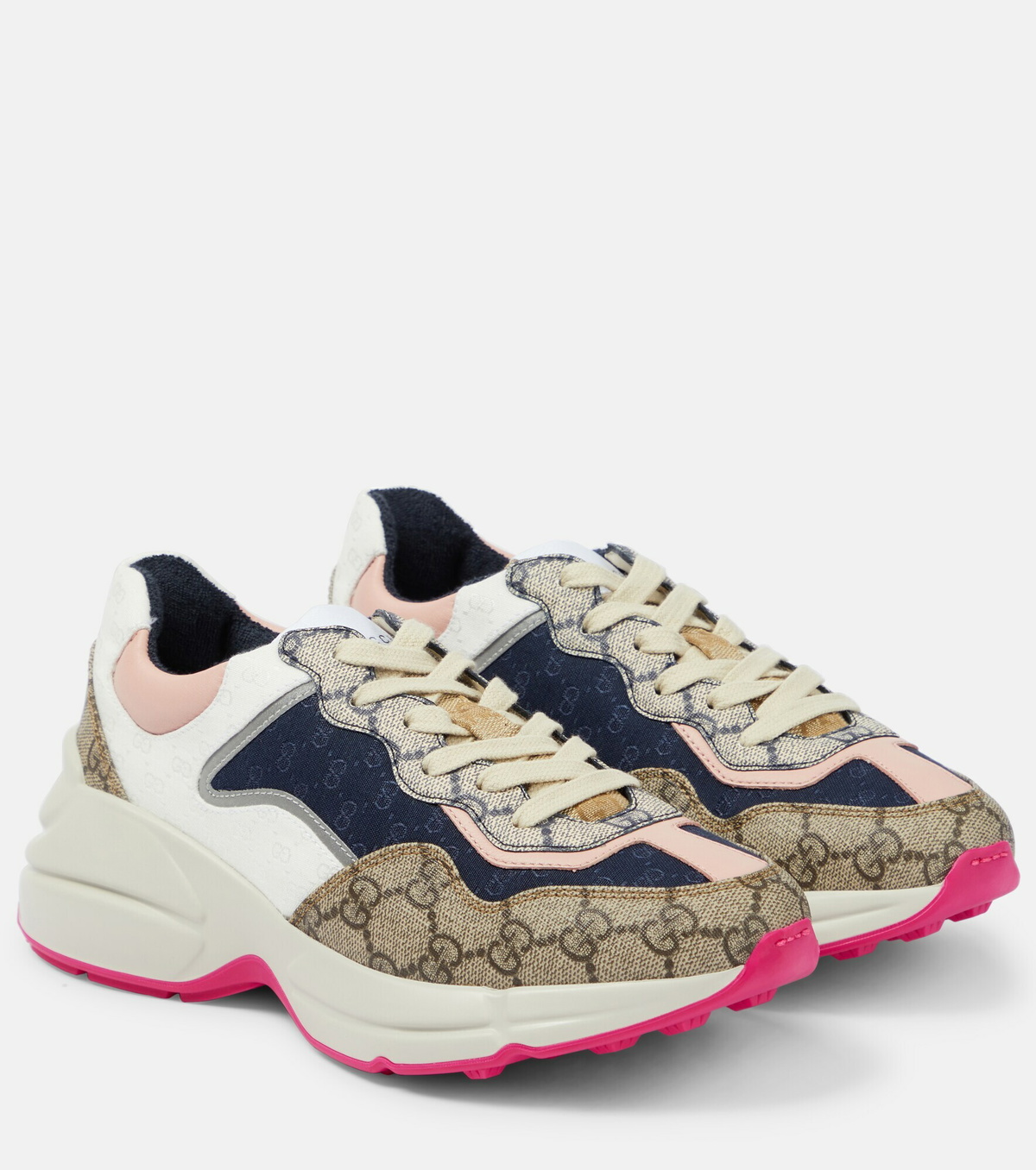 Men's GG Rhyton sneaker in beige and blue Supreme | GUCCI® US