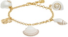 Dolce&Gabbana Gold Shell Charm & DG Logo Bracelet