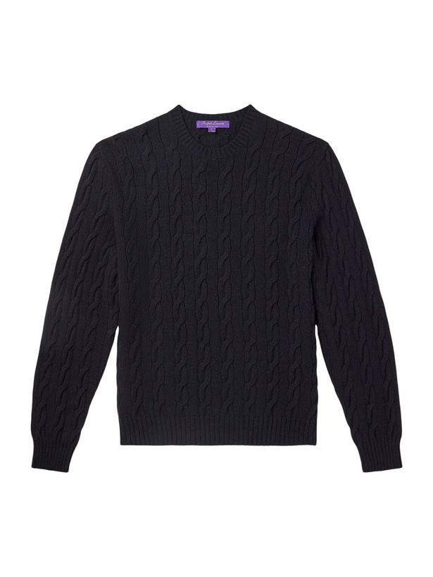 Photo: Ralph Lauren Purple label - Cable-Knit Cashmere Sweater - Black