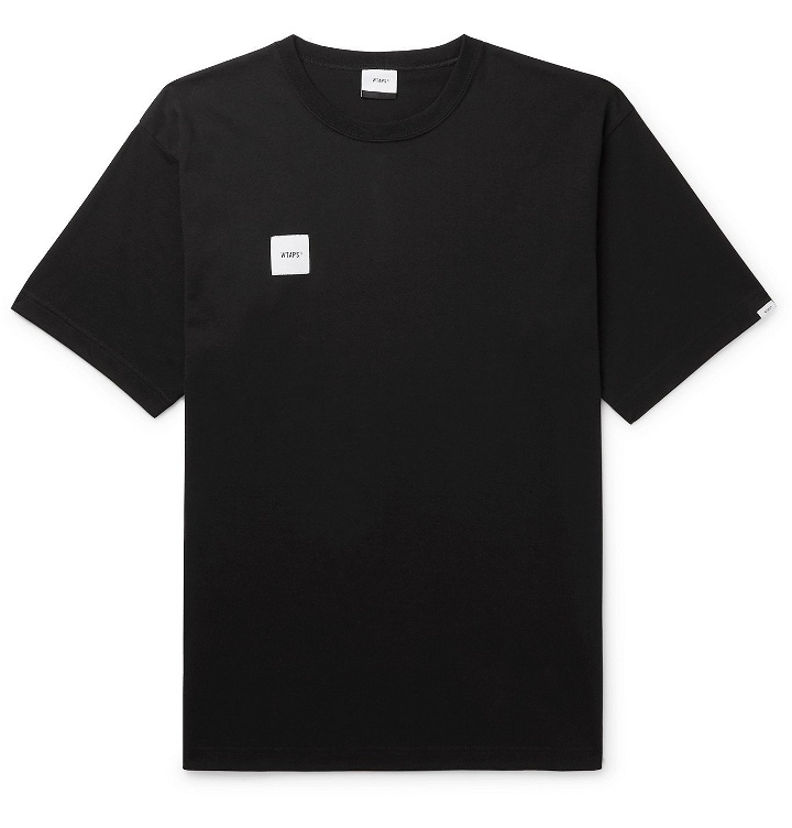 Photo: WTAPS - Logo-Appliquéd Cotton-Blend Jersey T-Shirt - Black