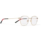 Gucci - Square Frame Gold-Tone and Acetate Optical Glasses - Gold