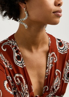 Pearl Octopuss.y Viper Crystal-embellished Silver-plated Drop Earrings - Black And Silver - One Size