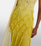 Blumarine Embellished crepon maxi dress
