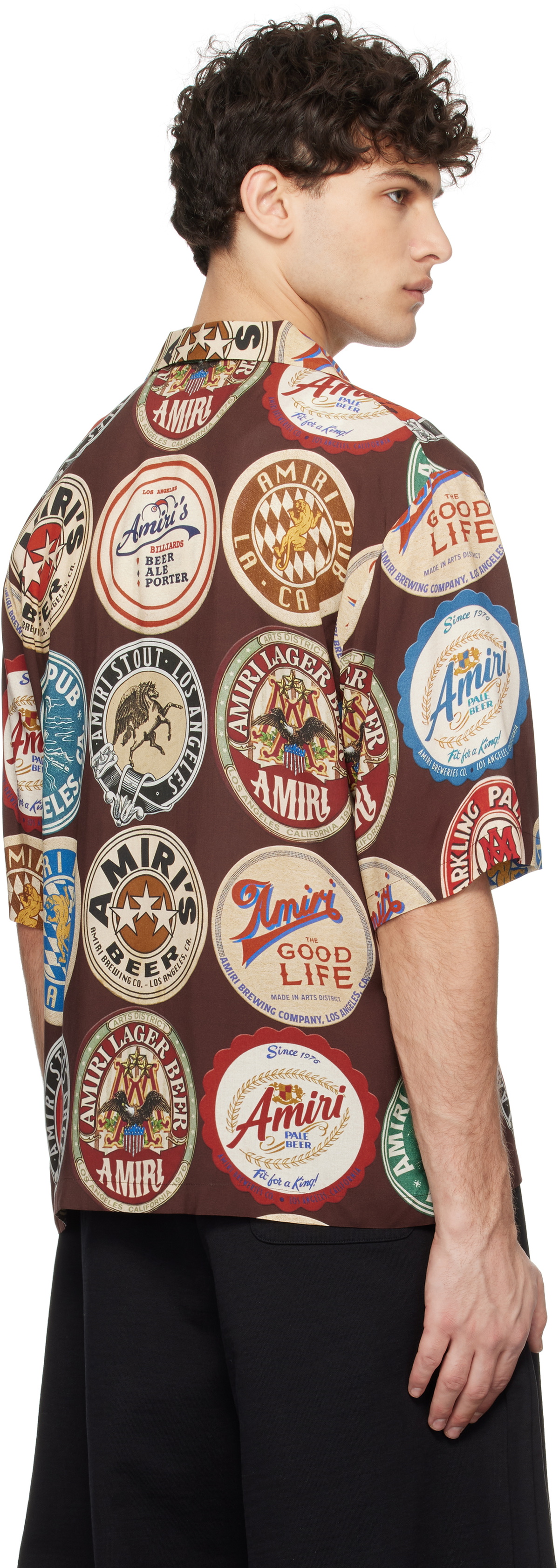 AMIRI Brown 'Amiri' Coasters Bowling Shirt Amiri AMIRI Brown 'Amiri' Coasters Bowling Shirt Amiri