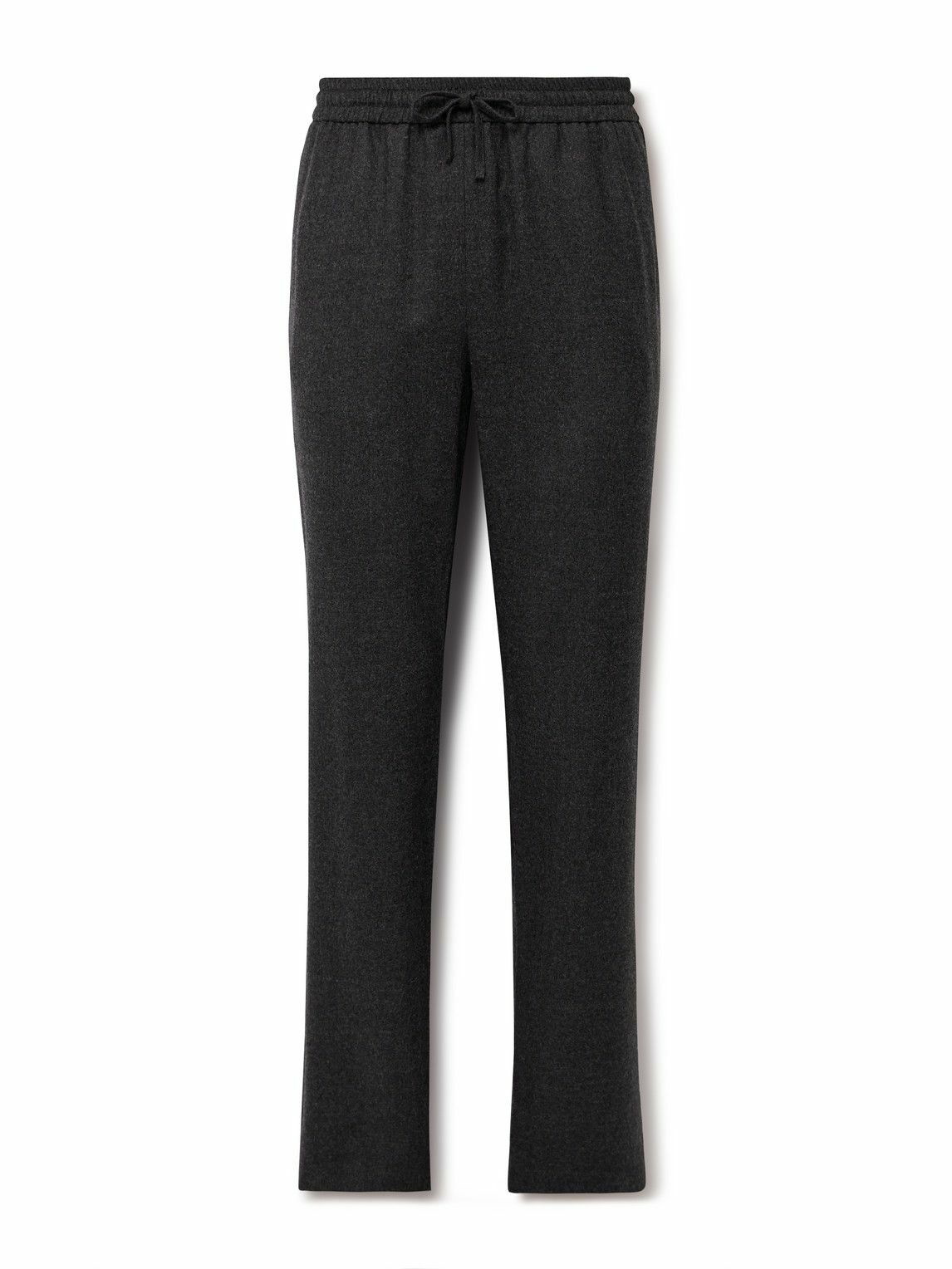 De Bonne Facture - Straight-Leg Wool-Flannel Drawstring Trousers - Gray ...