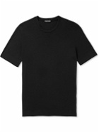 TOM FORD - Placed Rib Slim-Fit Lyocell and Cotton-Blend Jersey T-Shirt - Black