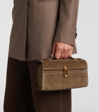 Savette Symmetry Pochette suede tote bag