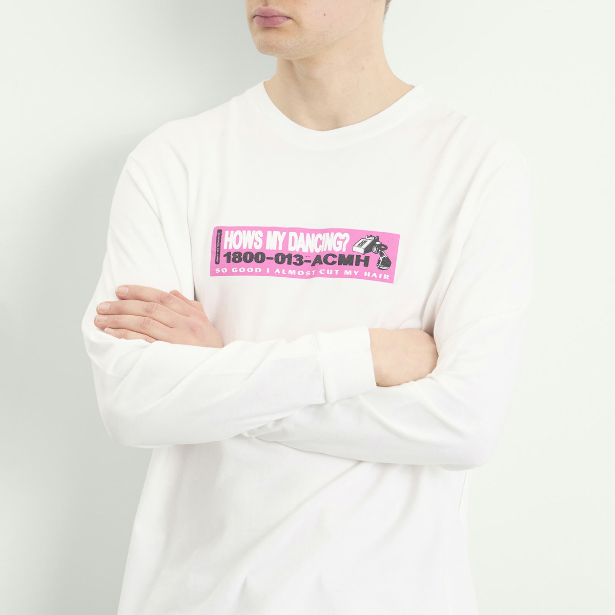 ACMH by Magic Castles Men's Dancers Long Sleeve T-Shirt in Off White