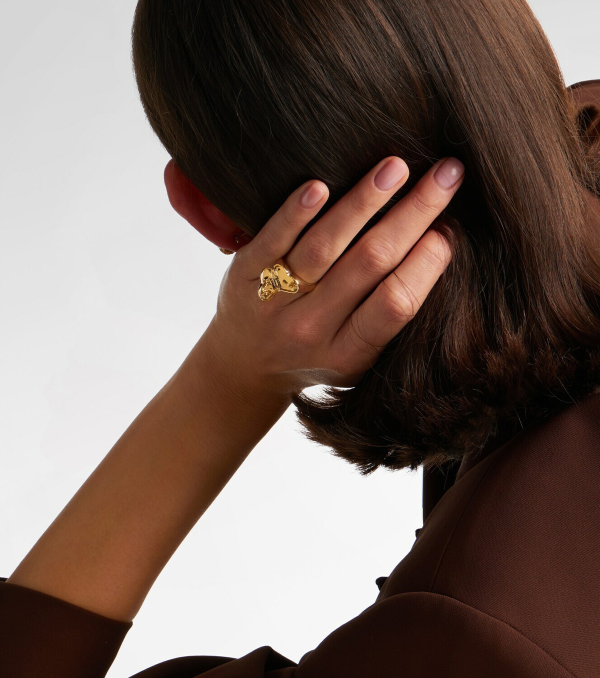 Sydney Evan Wallpaper Heart 14kt gold ring with diamonds