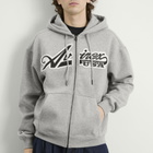 Avirex Men's Script Logo Zip Hoodie in Heather Grey