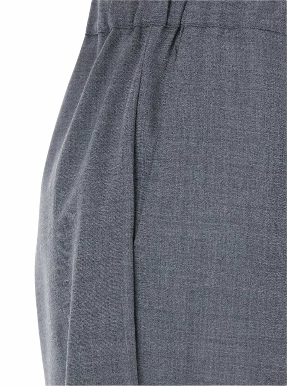 SEMICOUTURE buddy Grey Cropped Pants With Drawstring Waist In Cotton Woman