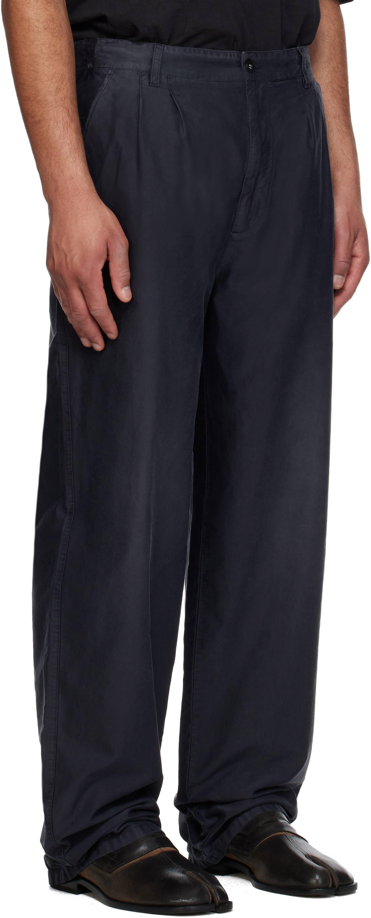 Maison Margiela Black Unbrushed Moleskin Trousers