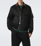 Sacai Leather-trimmed cotton blouson jacket