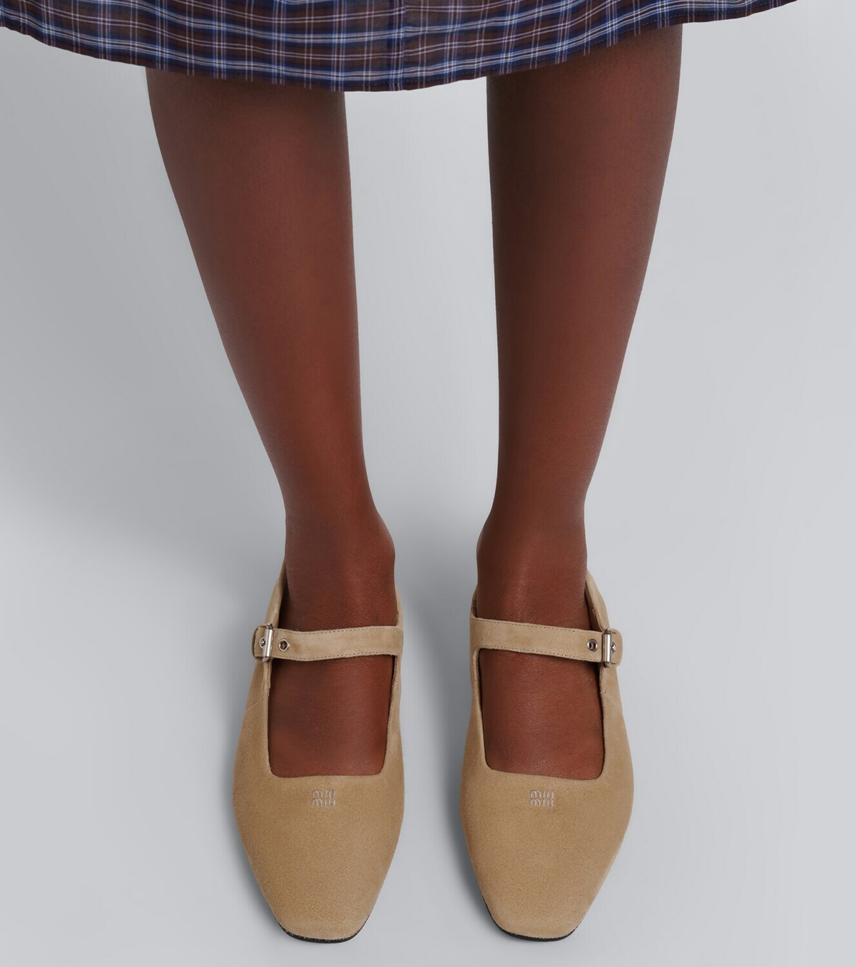 Miu Miu Suede Mary Jane flats
