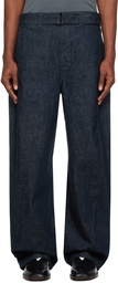 LEMAIRE Indigo Twisted Belted Jeans