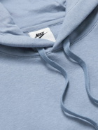 Nike - Logo-Embroidered Cotton-Blend Jersey Hoodie - Blue