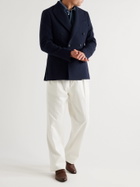 MP Massimo Piombo - Helmut Double-Breasted Virgin Wool Blazer - Blue