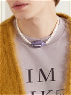 Acne Studios - Asteko Silver-Tone, Mother-of-Pearl and Enamel Necklace