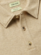 DE BONNE FACTURE - Slim-Fit Mélange Cotton-Terry Polo Shirt - Neutrals