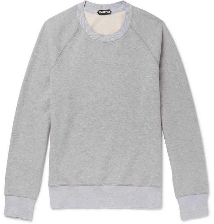 Photo: TOM FORD - Mélange Loopback Cotton-Jersey Sweatshirt - Men - Gray