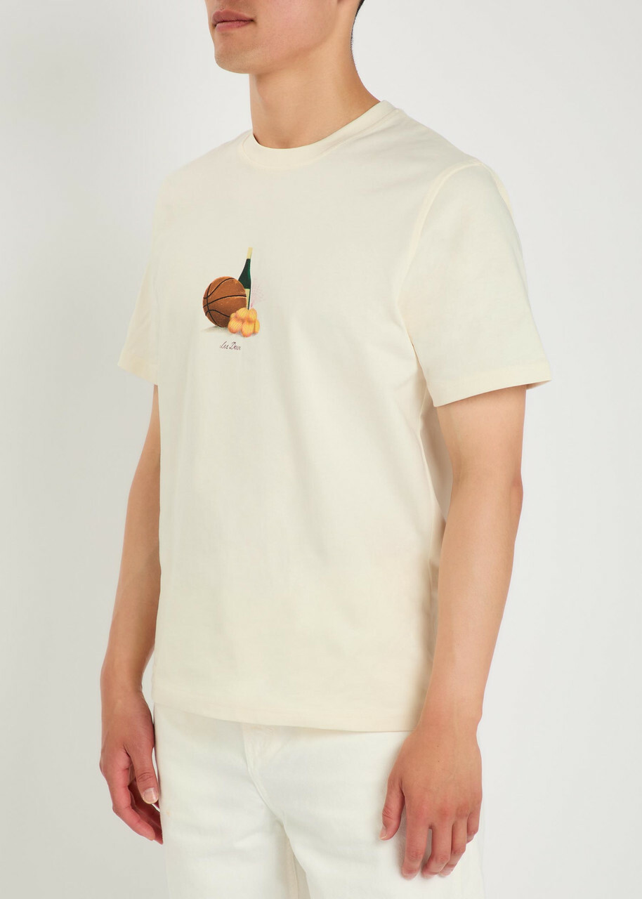 Les Deux Lemons Printed Cotton T-shirt White