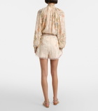 Camilla Embellished floral lace-trimmed high-rise shorts