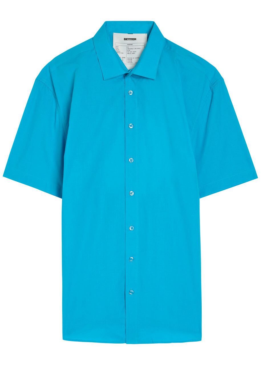 Bettter Cut out Cotton-blend Shirt Blue