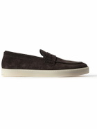 Canali - Suede Penny Loafers - Brown