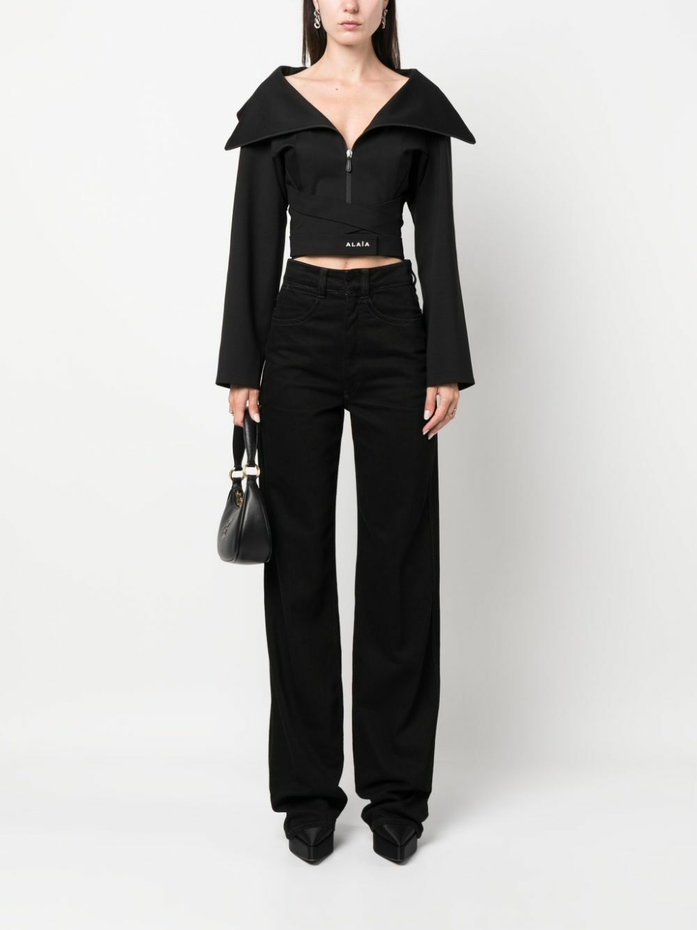 Alaia Highneck Jacket Jackets 600043325blk main image 0