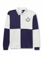 BODE - Grandfather Appliquéd Printed Cotton Polo Shirt - Blue