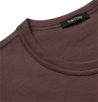 TOM FORD - Slim-Fit Mélange Stretch-Cotton Jersey T-Shirt - Brown