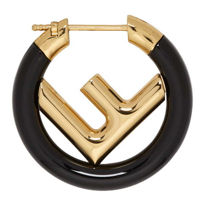 Fendi Small Forever Hoop Earrings In Metal Gold