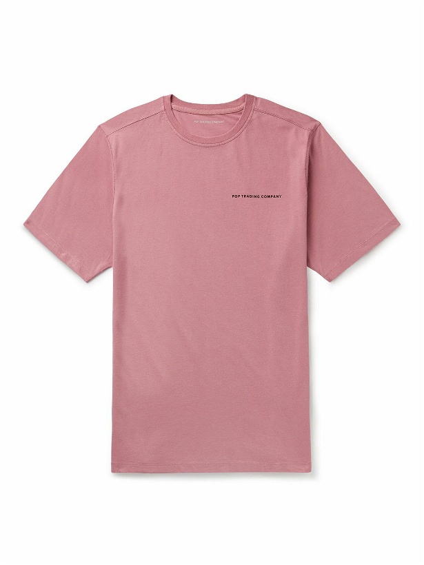 Photo: Pop Trading Company - Logo-Print Cotton-Jersey T-Shirt - Pink