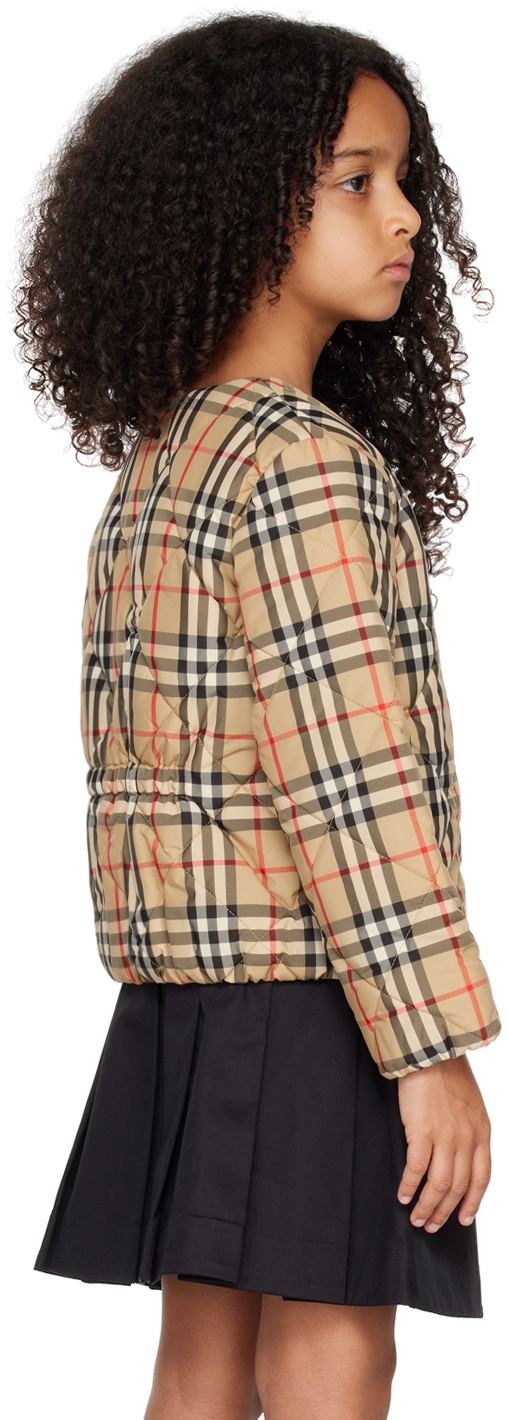 Burberry Kids Beige Vintage Check Jacket Burberry