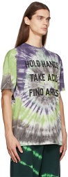 Aries Purple & Green Tie-Dye Acid Whirl T-Shirt