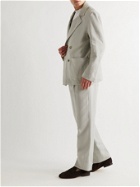 Stòffa - Pleated Linen-Canvas Drawstring Suit Trousers - Neutrals