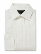 Favourbrook - Pintucked Linen Tuxedo Shirt - White