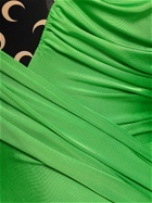 MARINE SERRE - Draped Shiny Viscose Jersey Midi Dress