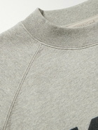 FEAR OF GOD ESSENTIALS - Logo-Flocked Cotton-Blend Jersey Sweatshirt - Gray