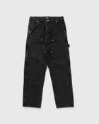 PATTA Double Knee Cartoon Denim Pants Black Mens Jeans