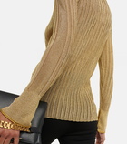 Victoria Beckham - Metallic ribbed-knit top