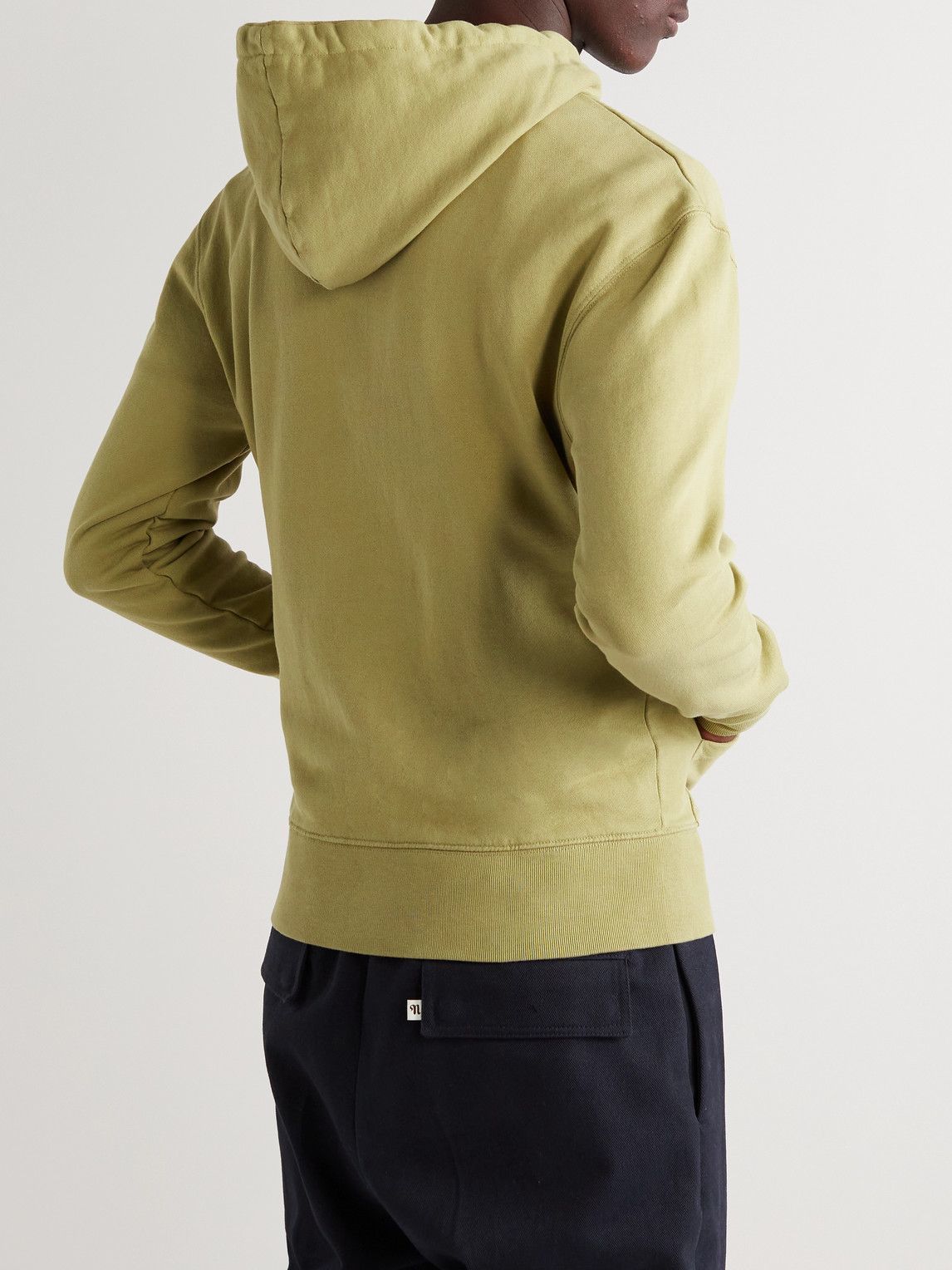 【送料&関税込】Maison KitsunAC Logo Print Hoodie Khaki Maison Kitsuné - Chillax Fox Logo-Appliquéd Cotton-Jersey