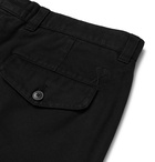 AMI - Tapered Cropped Pleated Cotton-Twill Trousers - Black