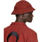 Marine Serre Black and Red Moon Saturation Bell Hat