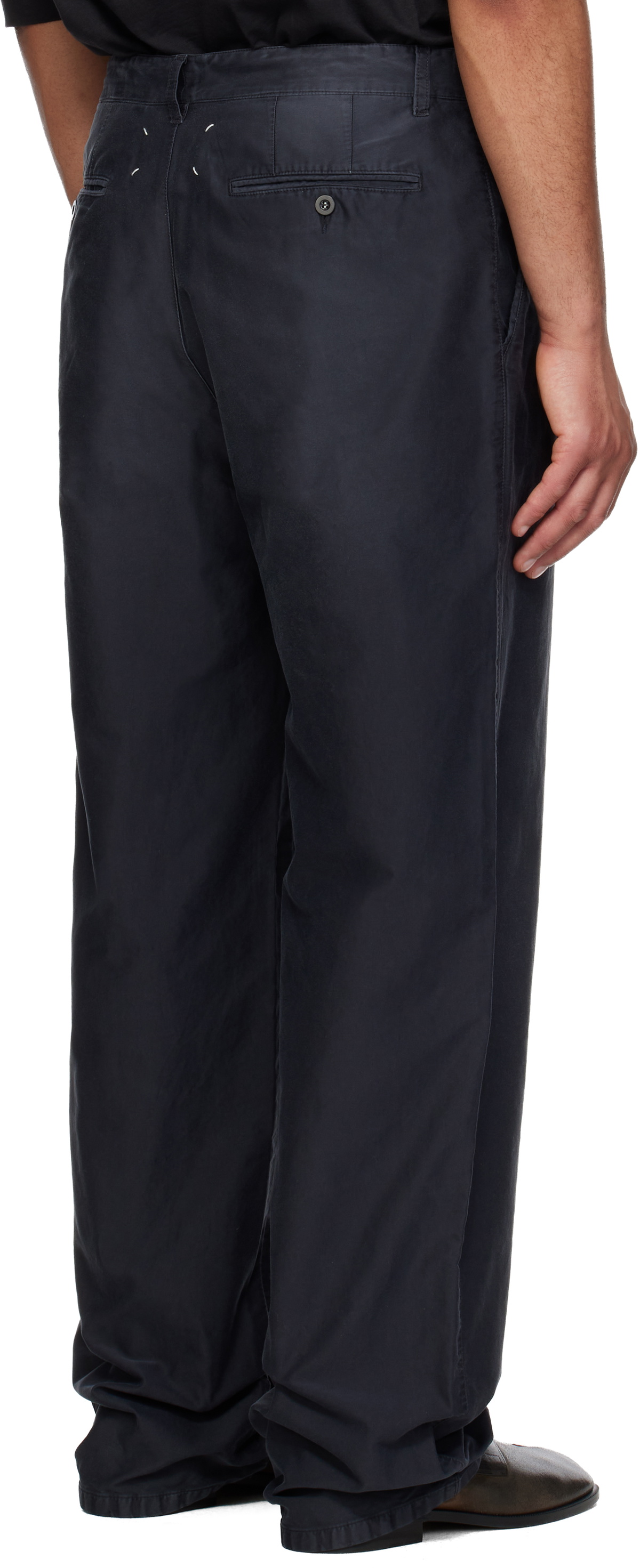 Maison Margiela Black Unbrushed Moleskin Trousers