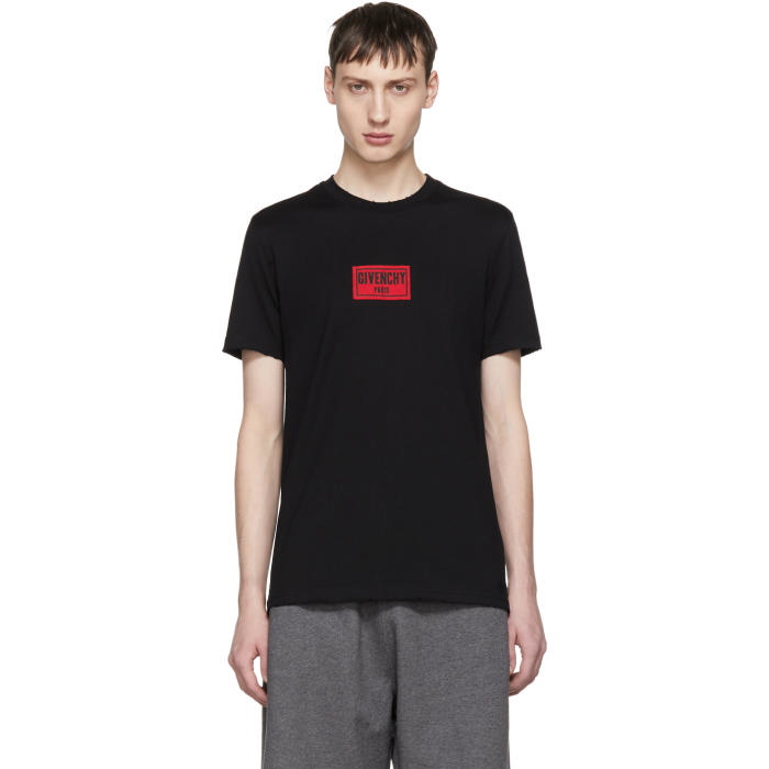 Photo: Givenchy Black Distressed Box Logo T-Shirt 
