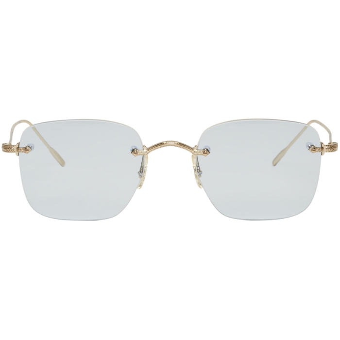 Photo: Oliver Peoples Gold and Blue Finne Sunglasses 