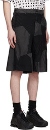 Black Comme des Garçons Black Gabardine Patchwork Shorts
