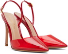 Gianvito Rossi Red Ribbon D'Orsay Heels
